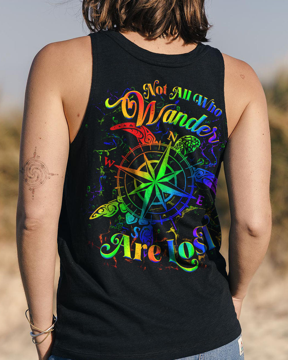BLISSCORNERS NOT ALL WHO WANDER ARE LOST TURTLE ALL OVER PRINT
