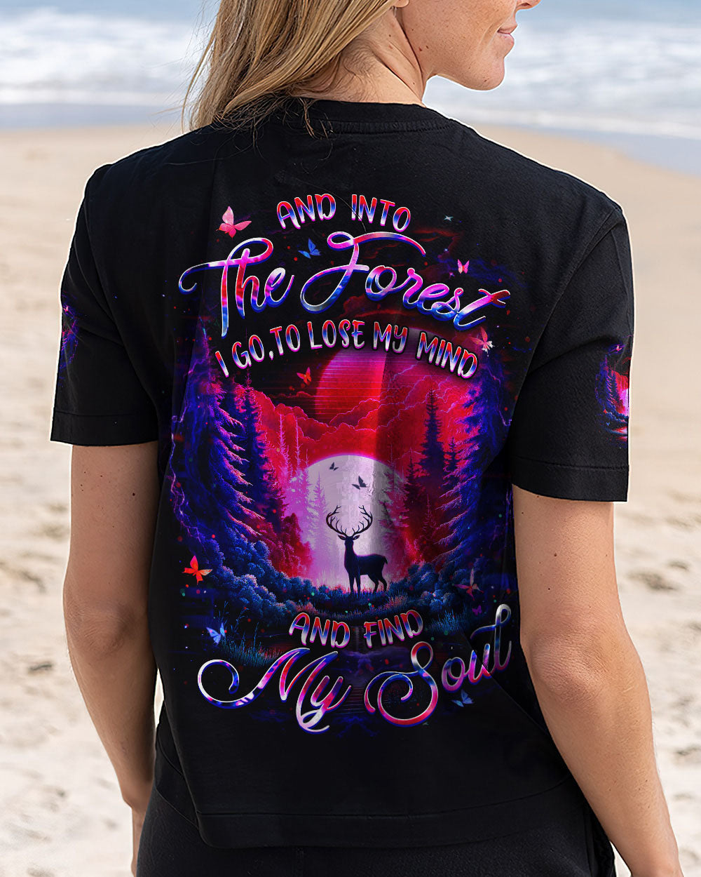 BLISSCORNERS AND INTO THE FOREST I GO DEER ALL OVER PRINT