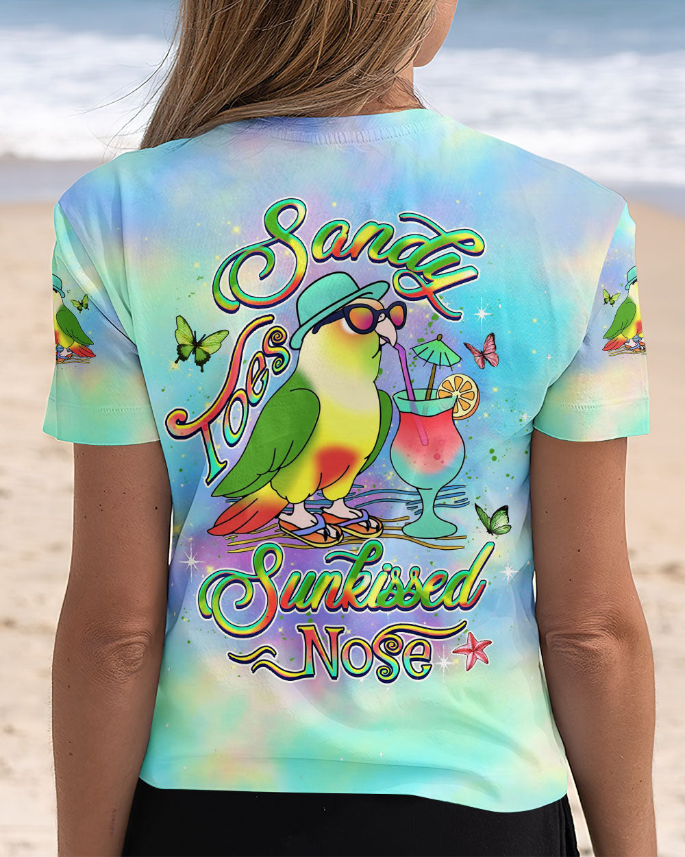 BLISSCORNERS SANDY TOES SUNKISSED NOSE PARROT ALL OVER PRINT