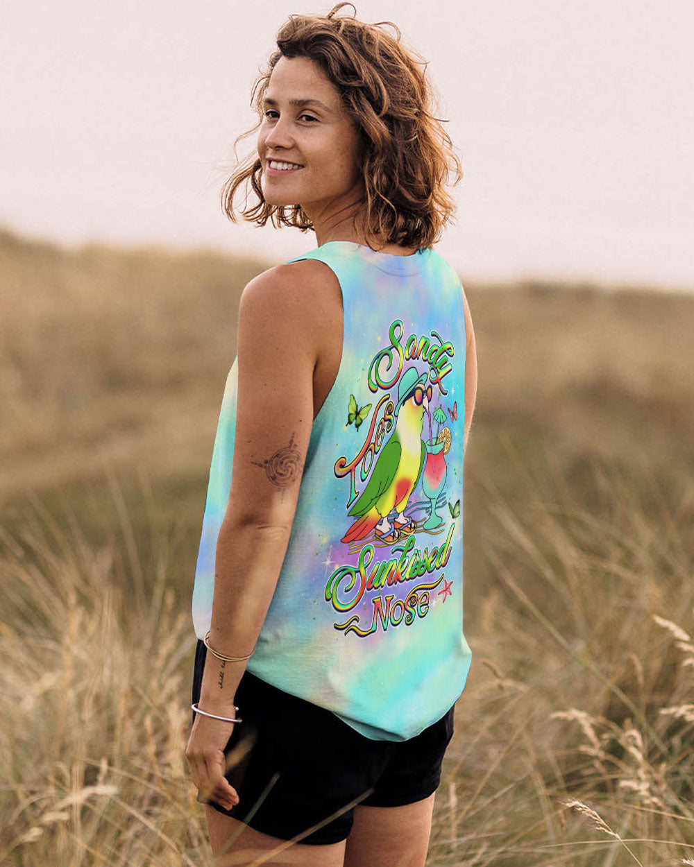 BLISSCORNERS SANDY TOES SUNKISSED NOSE PARROT ALL OVER PRINT