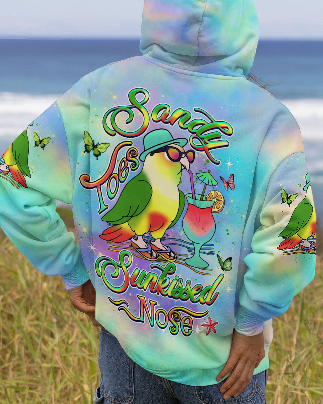 BLISSCORNERS SANDY TOES SUNKISSED NOSE PARROT ALL OVER PRINT