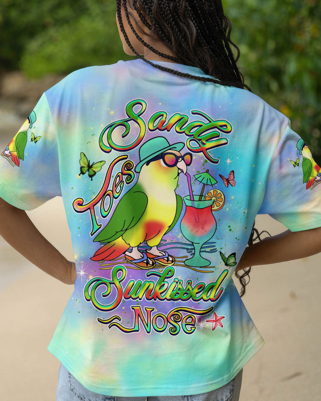 BLISSCORNERS SANDY TOES SUNKISSED NOSE PARROT ALL OVER PRINT
