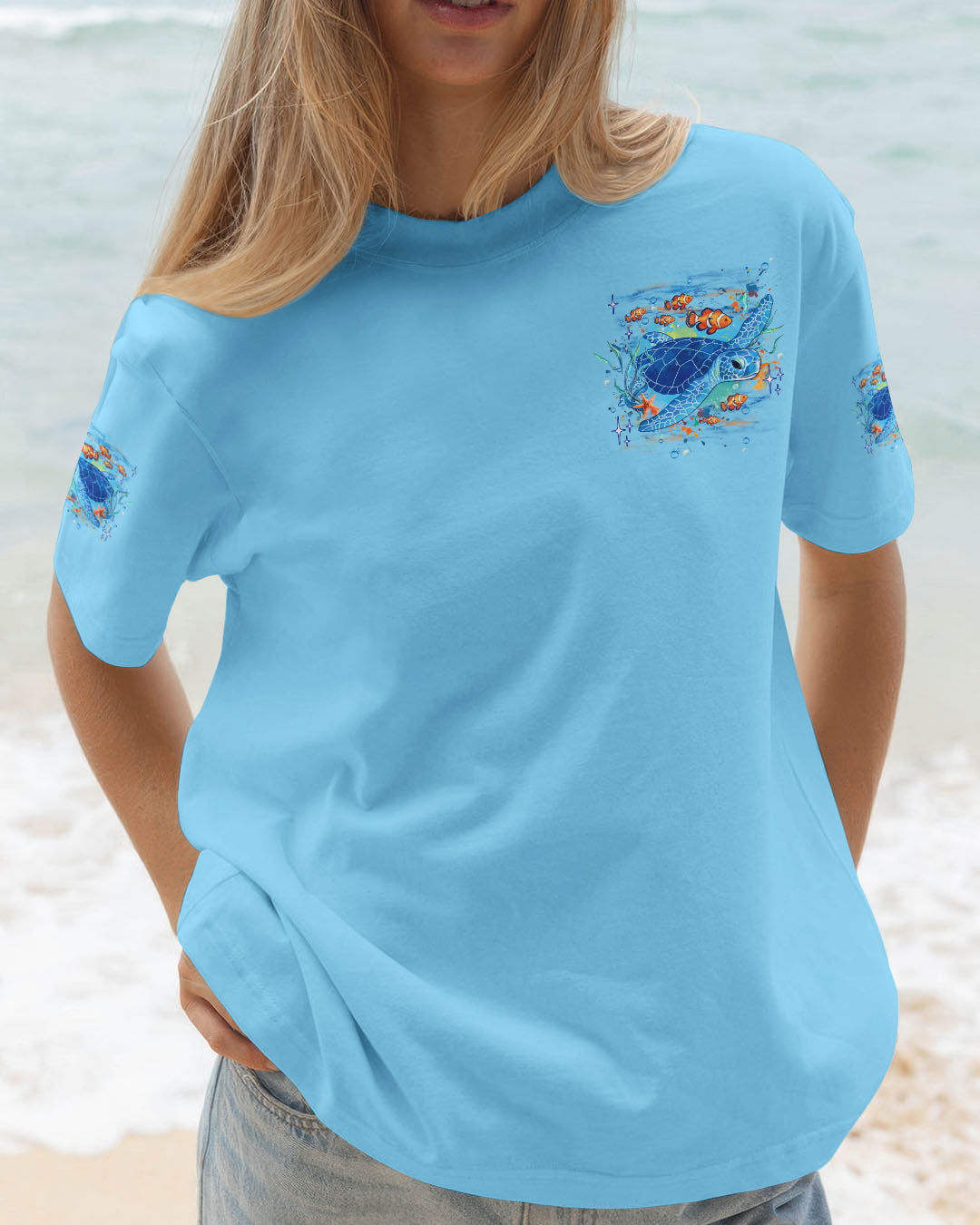 BLISSCORNERS SALTWATER HEALS EVERYTHING TURTLE ALL OVER PRINT