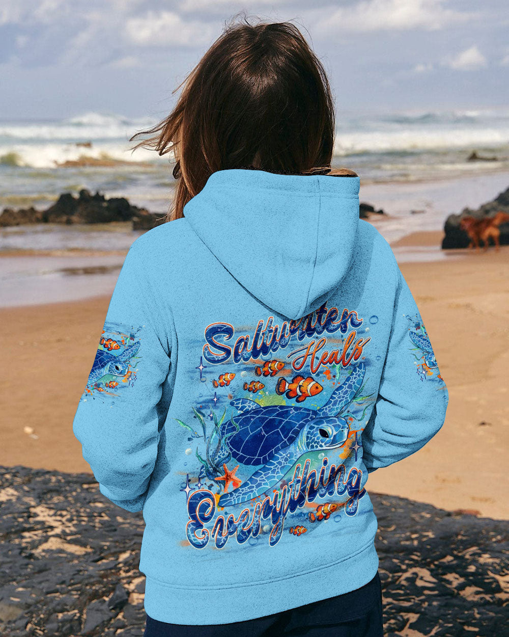BLISSCORNERS SALTWATER HEALS EVERYTHING TURTLE ALL OVER PRINT