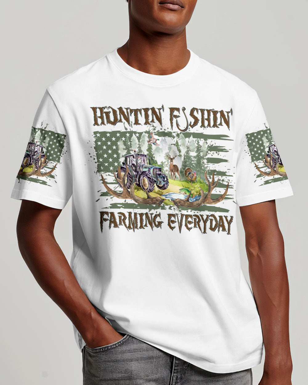 BLISSCORNERS HUNTING FISHING FARMING EVERYDAY ALL OVER PRINT