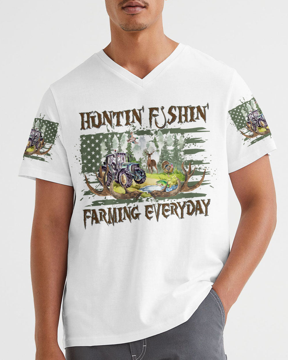 BLISSCORNERS HUNTING FISHING FARMING EVERYDAY ALL OVER PRINT