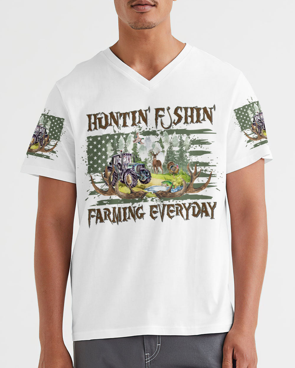 BLISSCORNERS HUNTING FISHING FARMING EVERYDAY ALL OVER PRINT