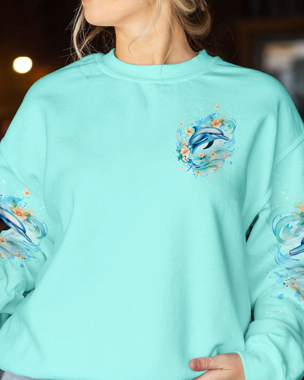 BLISSCORNERS DIVE INTO LIFE WITH THE SPIRIT DOLPHIN ALL OVER PRINT