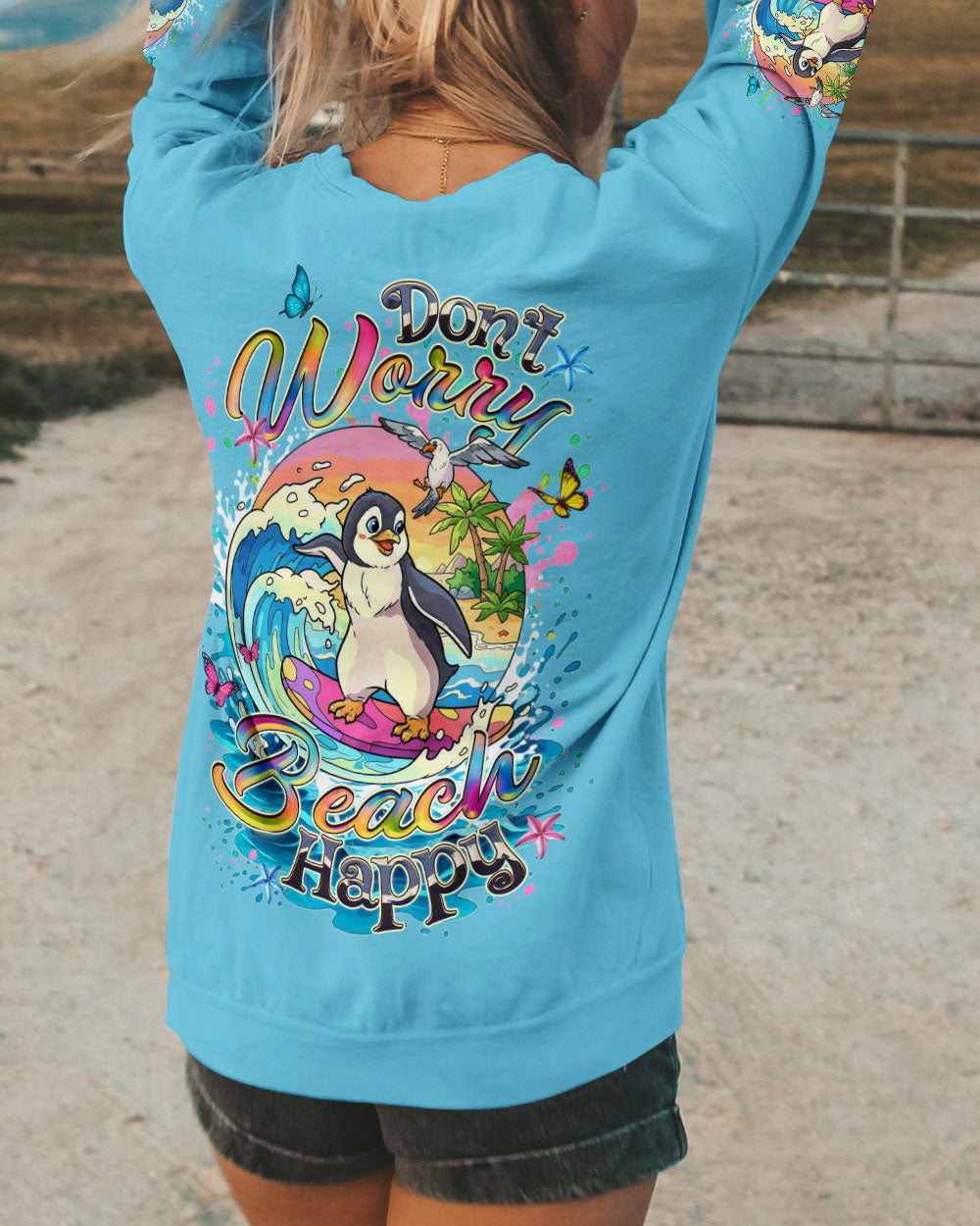 BLISSCORNERS DON'T WORRY BEACH HAPPY ALL OVER PRINT