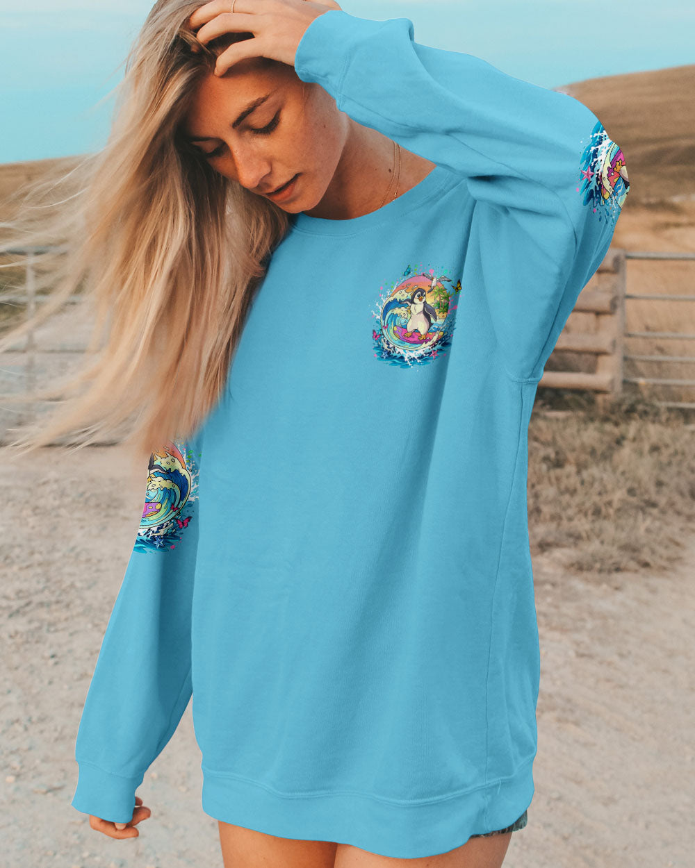 BLISSCORNERS DON'T WORRY BEACH HAPPY ALL OVER PRINT