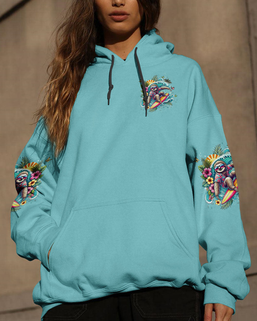 BLISSCORNERS NO BAD DAYS ON THE BEACH SLOTH ALL OVER PRINT