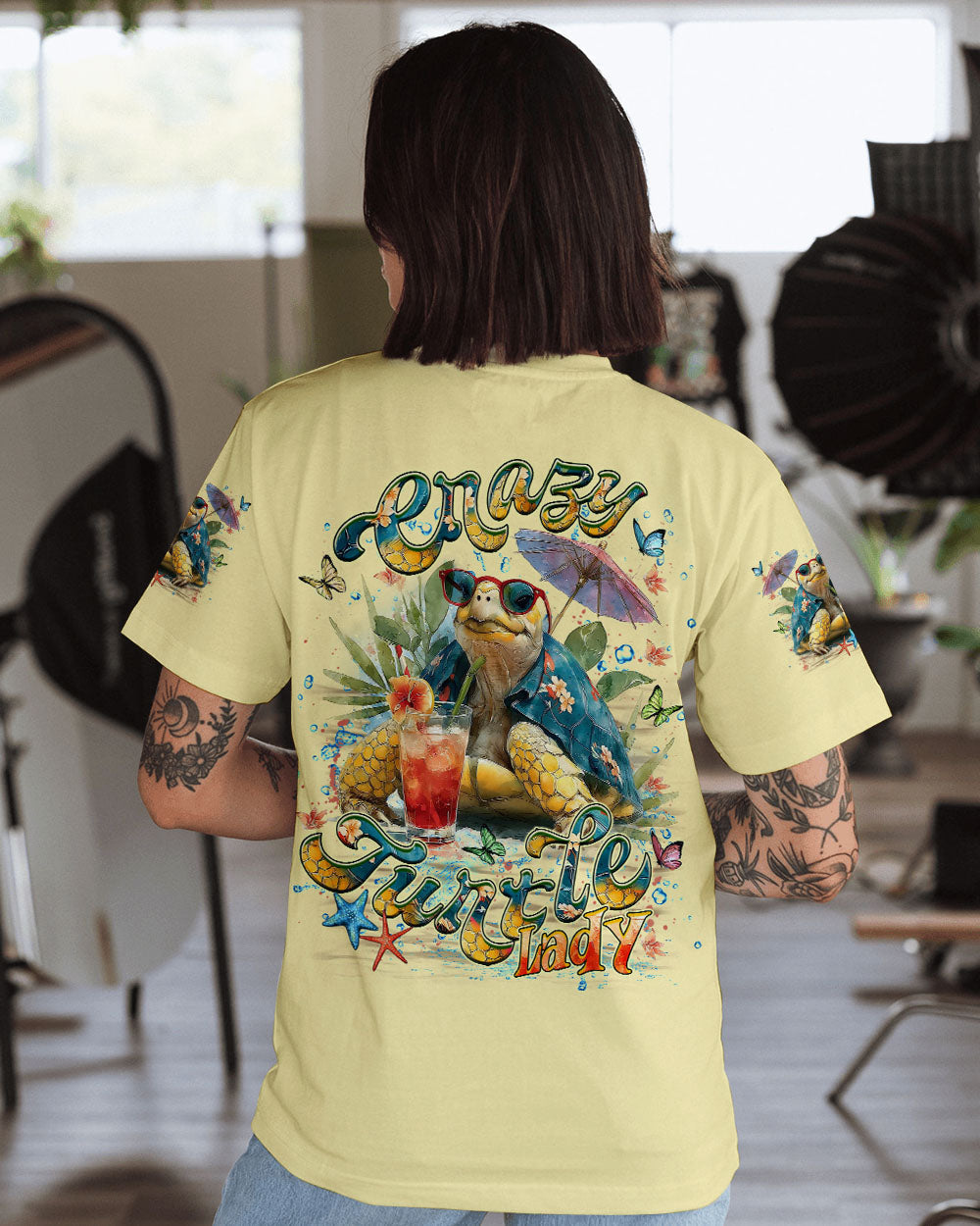 BLISSCORNERS CRAZY TURTLE LADY ALL OVER PRINT
