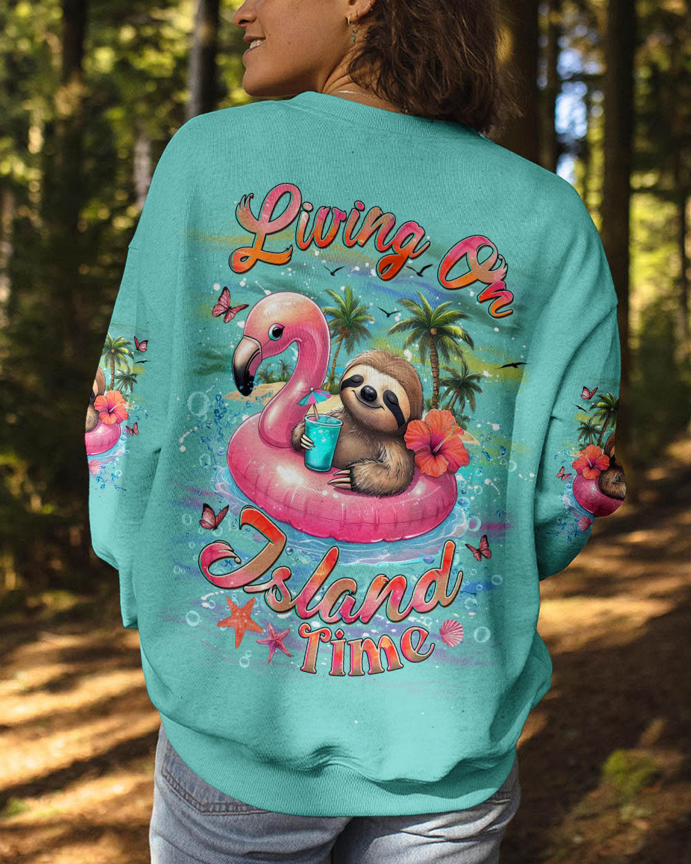 BLISSCORNERS LIVING ON ISLAND TIME SLOTH ALL OVER PRINT