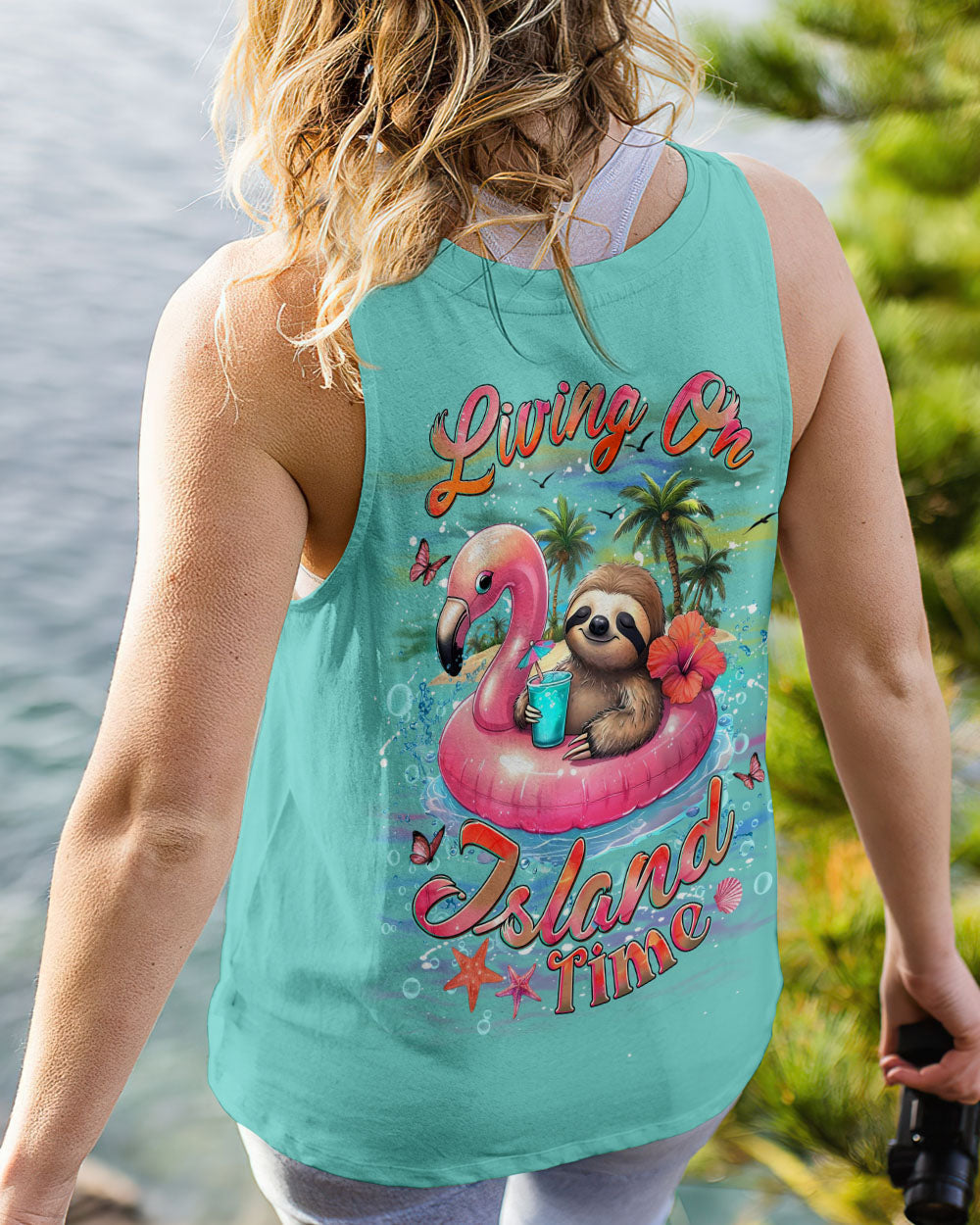 BLISSCORNERS LIVING ON ISLAND TIME SLOTH ALL OVER PRINT