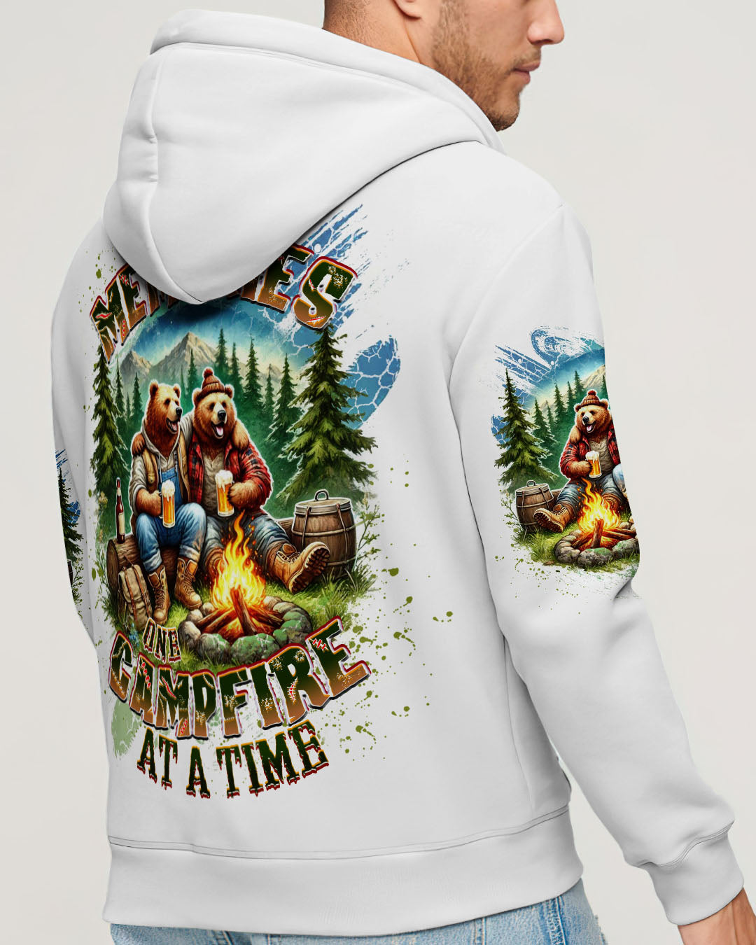 BLISSCORNERS MAKING MEMORIES ONE CAMPFIRE AT A TIME BEAR ALL OVER PRINT