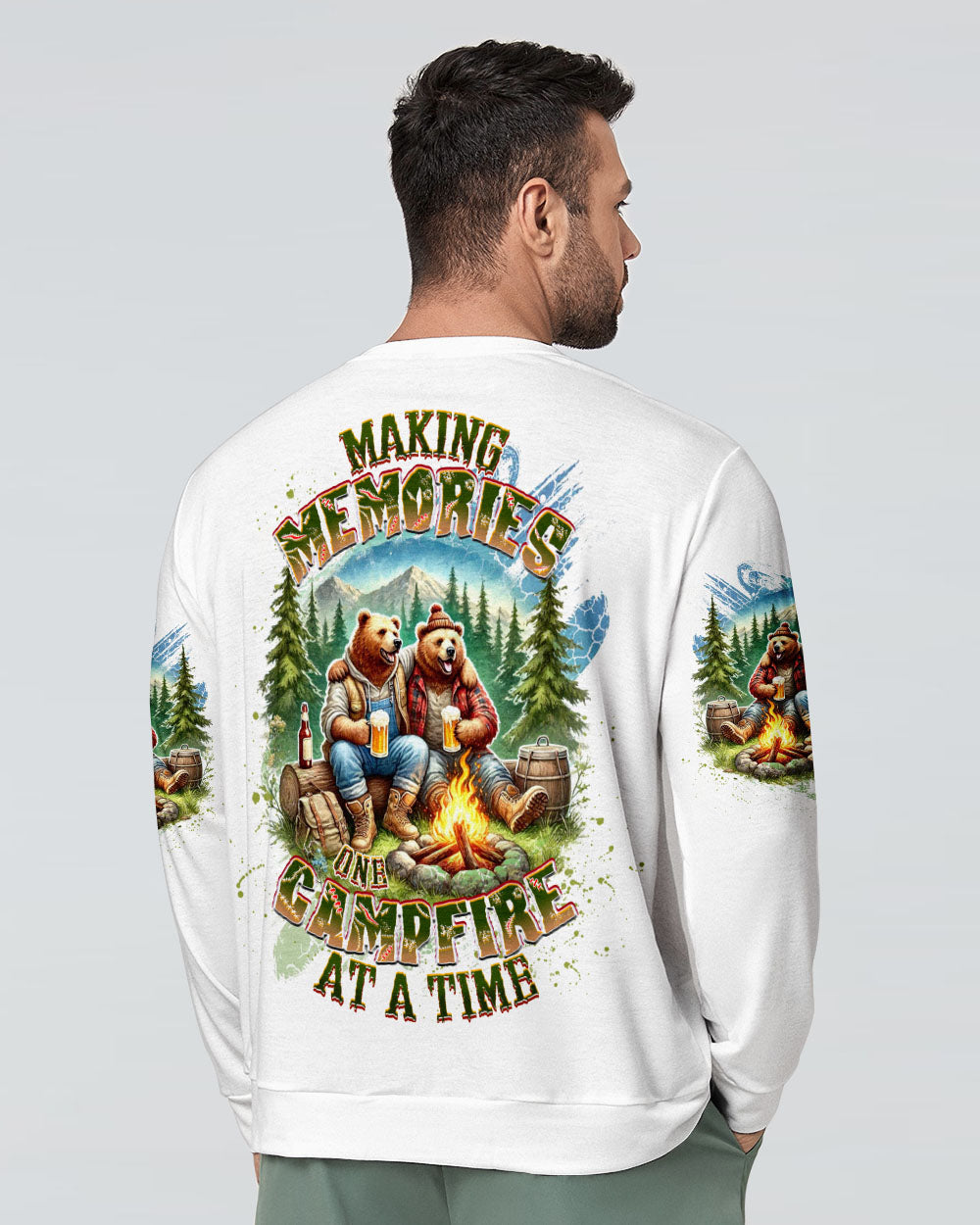 BLISSCORNERS MAKING MEMORIES ONE CAMPFIRE AT A TIME BEAR ALL OVER PRINT