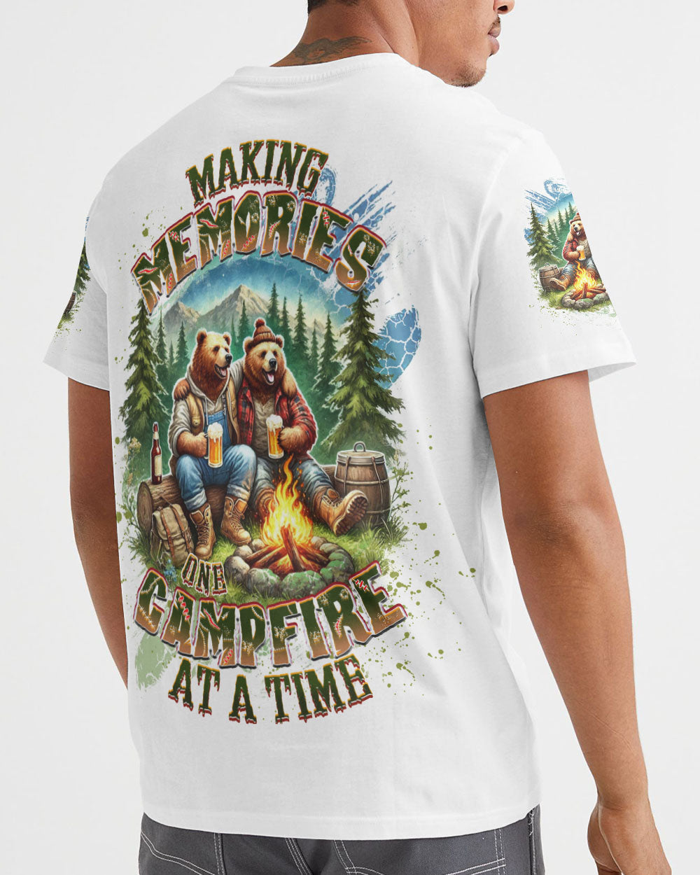 BLISSCORNERS MAKING MEMORIES ONE CAMPFIRE AT A TIME BEAR ALL OVER PRINT