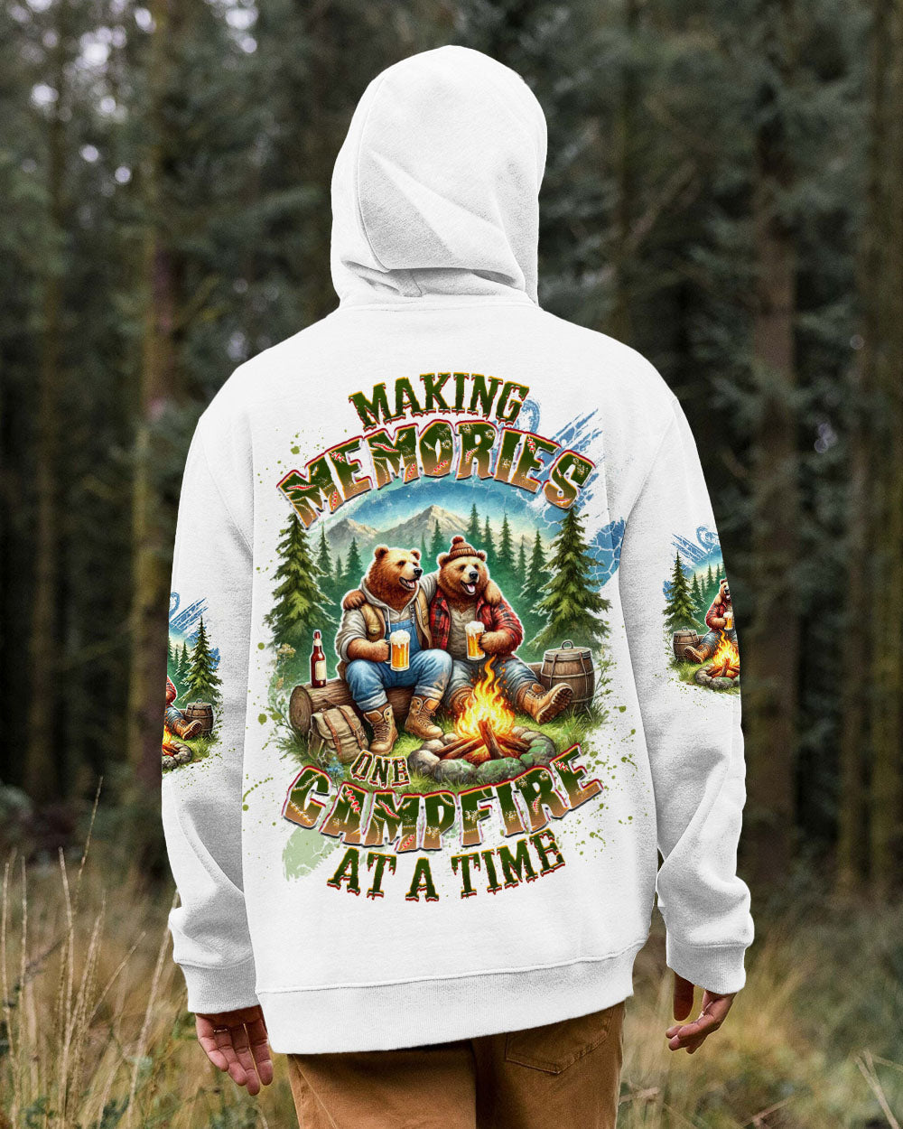 BLISSCORNERS MAKING MEMORIES ONE CAMPFIRE AT A TIME BEAR ALL OVER PRINT
