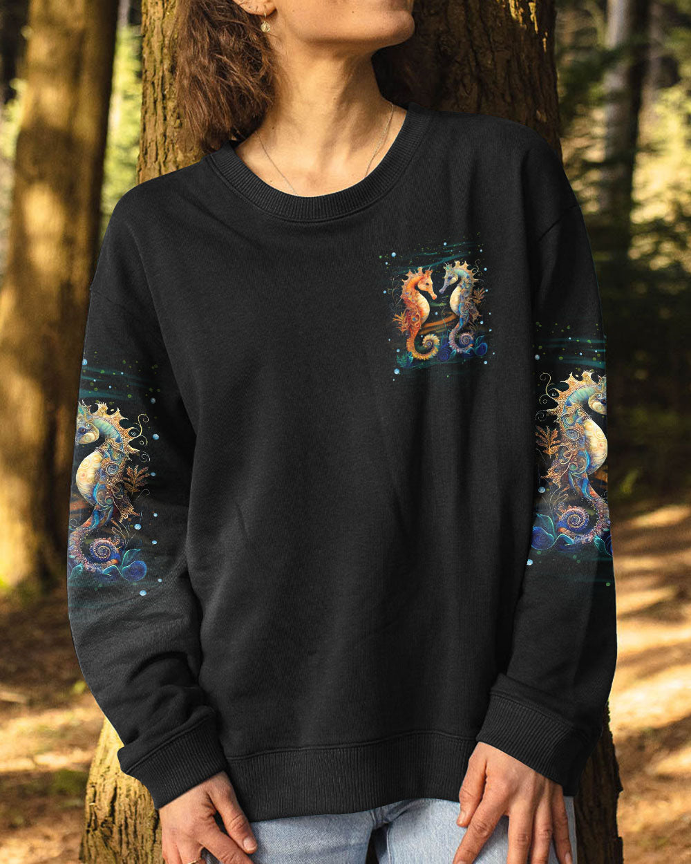 BLISSCORNERS SMELL THE SEA FEEL THE BREEZE SEAHORSE ALL OVER PRINT