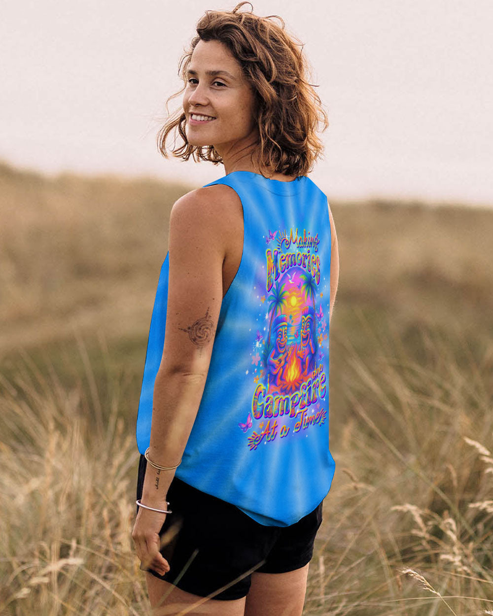 BLISSCORNERS MAKING MEMORIES ONE CAMPFIRE AT A TIME TIKI ALL OVER PRINT