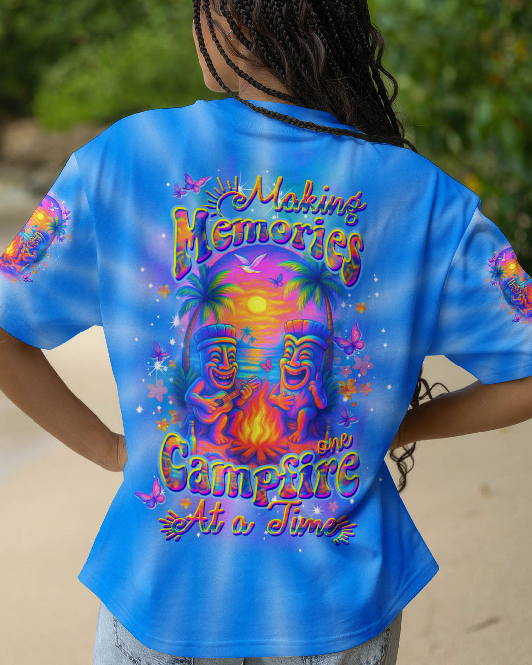 BLISSCORNERS MAKING MEMORIES ONE CAMPFIRE AT A TIME TIKI ALL OVER PRINT
