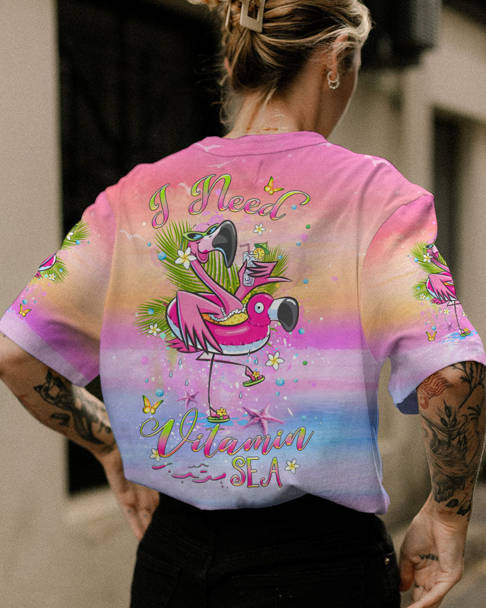 BLISSCORNERS I NEED VITAMIN SEA FLAMINGO ALL OVER PRINT