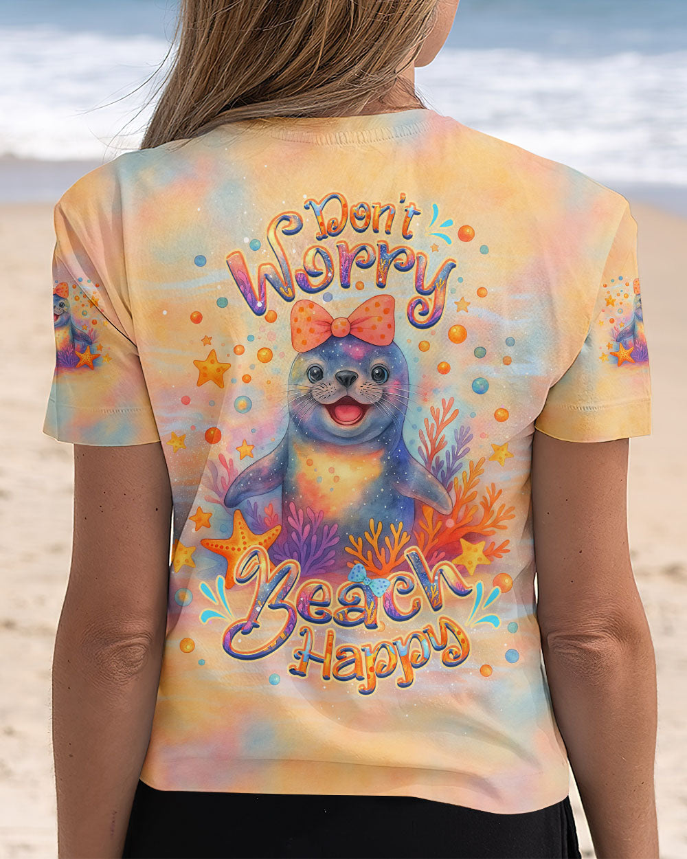 BLISSCORNERS DON'T WORRY BEACH HAPPY SEAL ALL OVER PRINT