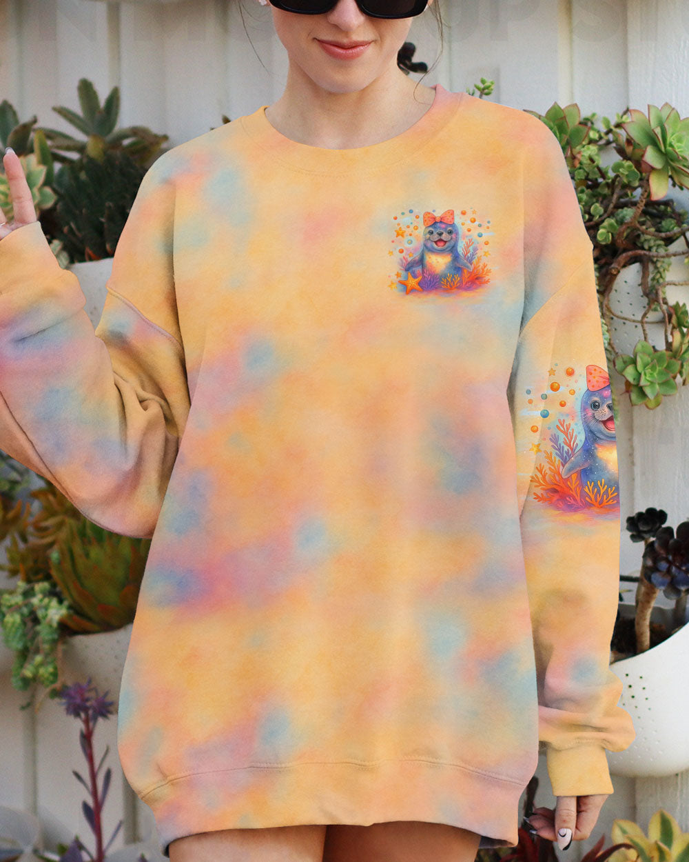 BLISSCORNERS DON'T WORRY BEACH HAPPY SEAL ALL OVER PRINT