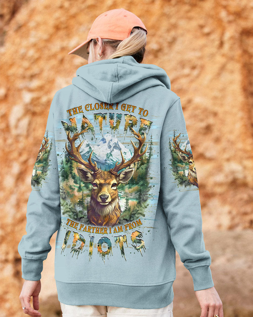 BLISSCORNERS THE CLOSER I GET TO NATURE DEER HUNTING ALL OVER PRINT