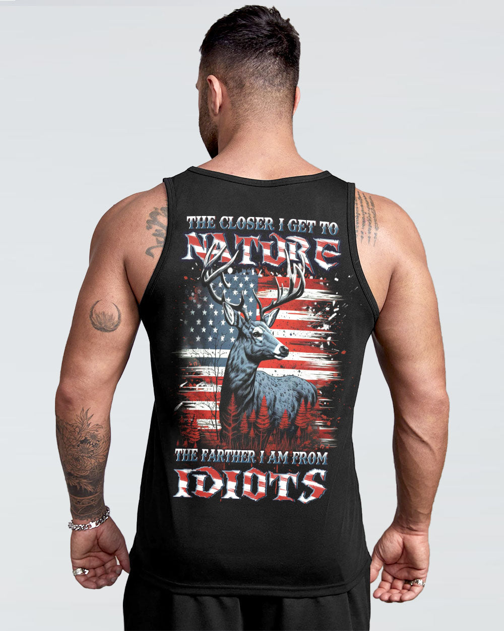 BLISSCORNERS THE CLOSER I GET TO NATURE DEER HUNTING ALL OVER PRINT