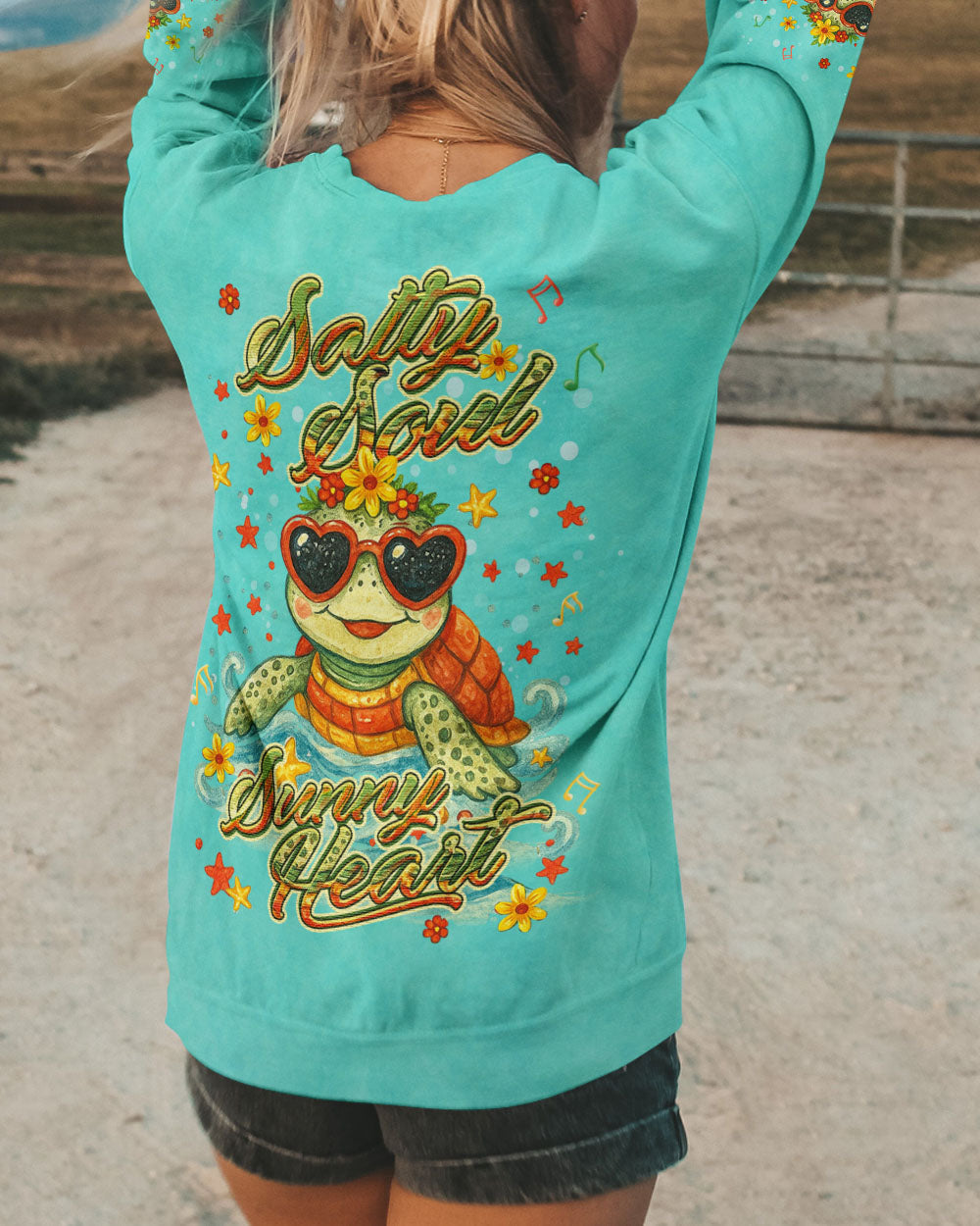 BLISSCORNERS SALTY SOUL SUNNY HEART TURTLE ALL OVER PRINT