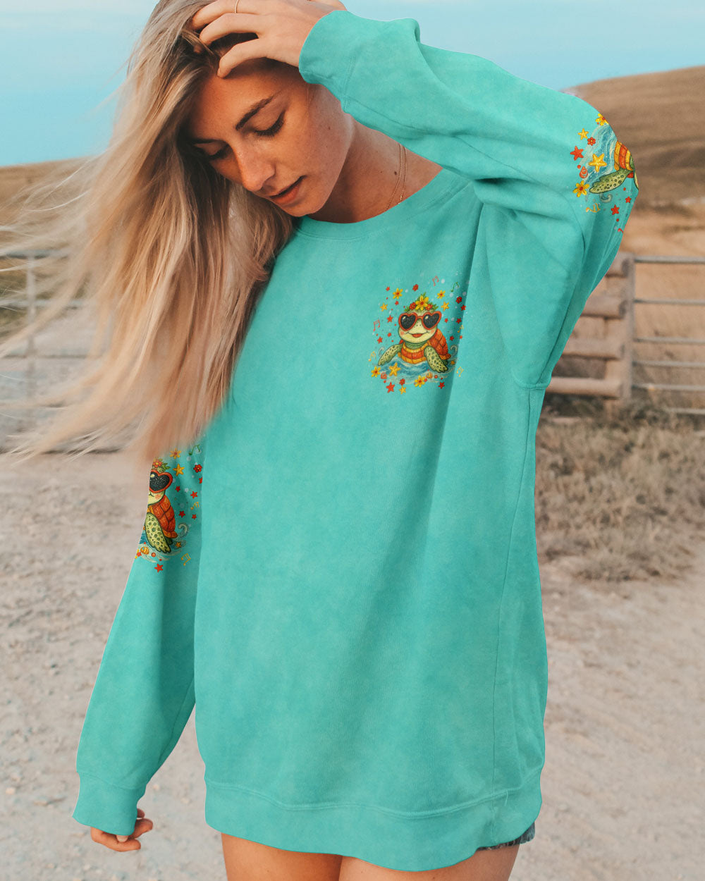 BLISSCORNERS SALTY SOUL SUNNY HEART TURTLE ALL OVER PRINT