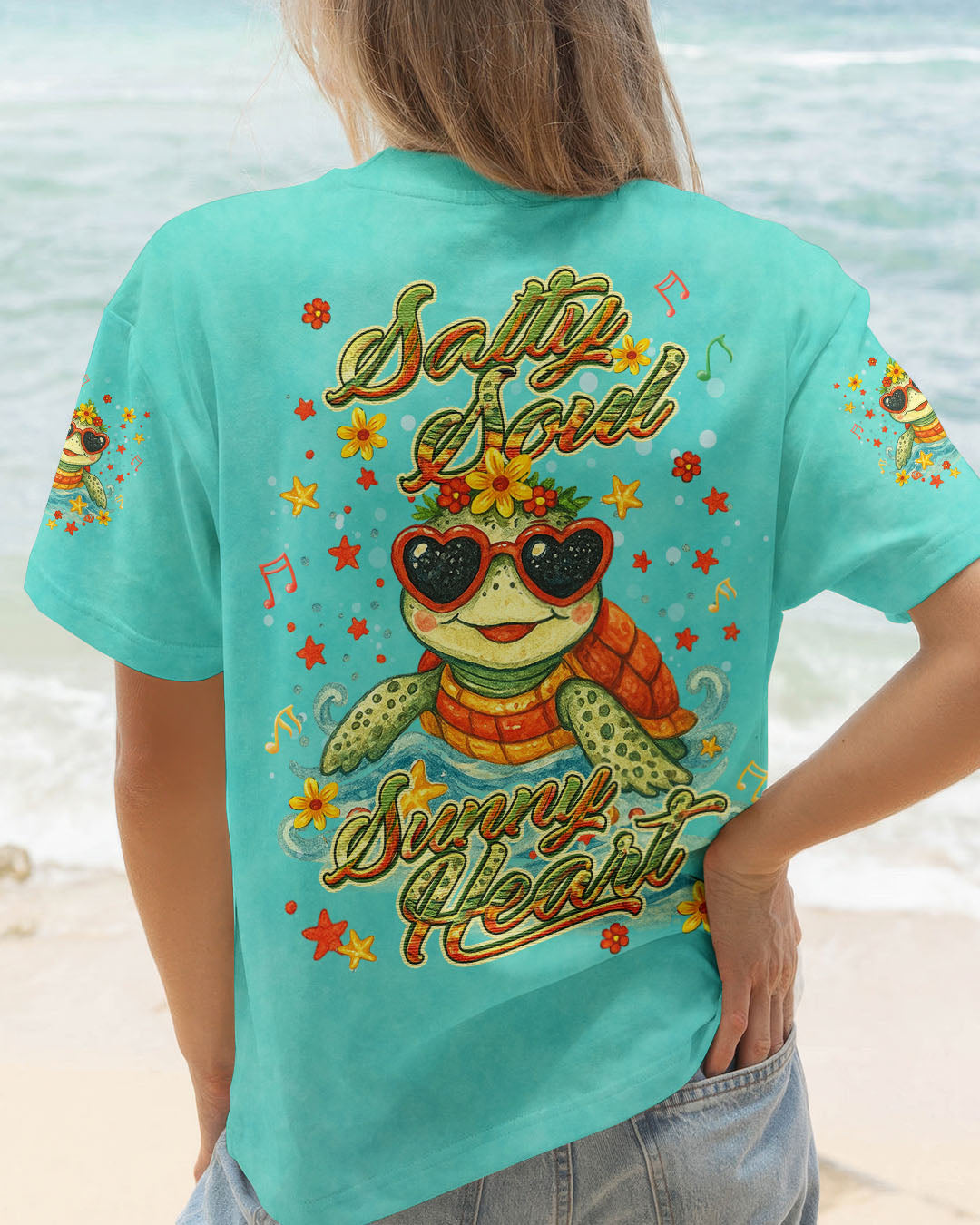 BLISSCORNERS SALTY SOUL SUNNY HEART TURTLE ALL OVER PRINT