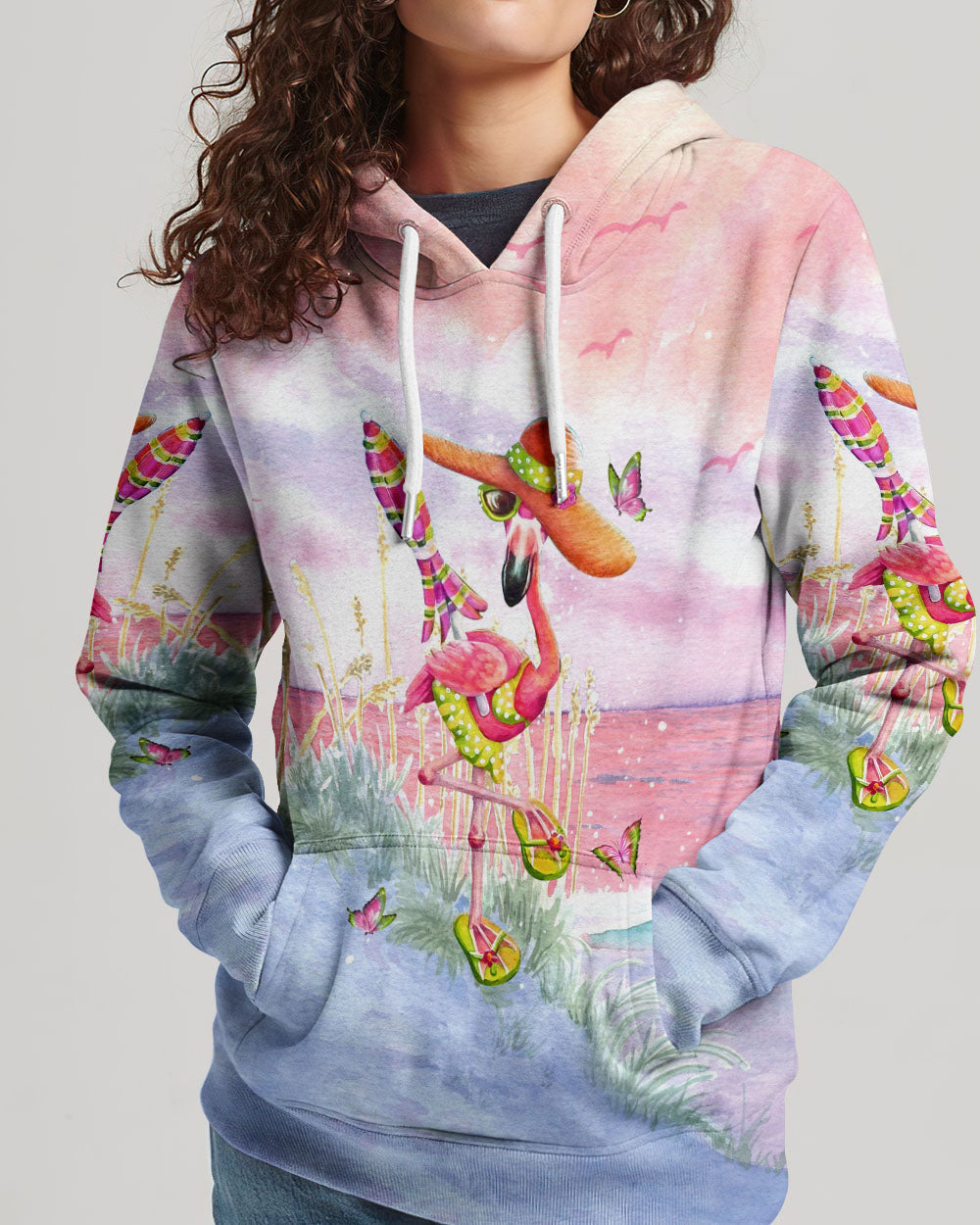 BLISSCORNERS BARE FEET AND SALTY HAIR FLAMINGO ALL OVER PRINT