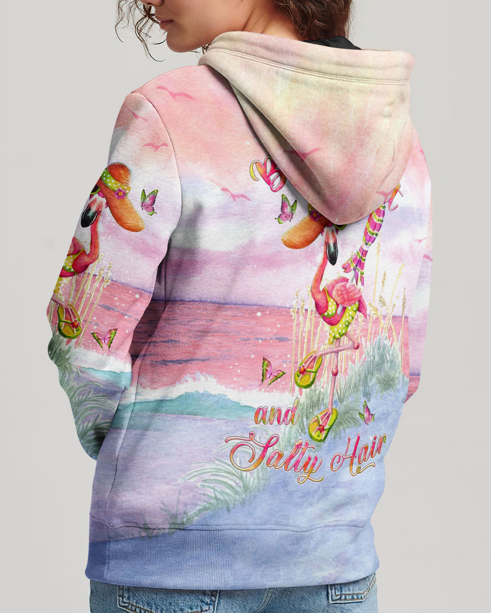 BLISSCORNERS BARE FEET AND SALTY HAIR FLAMINGO ALL OVER PRINT