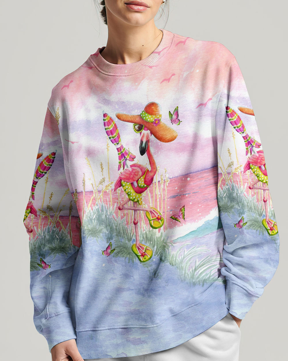 BLISSCORNERS BARE FEET AND SALTY HAIR FLAMINGO ALL OVER PRINT