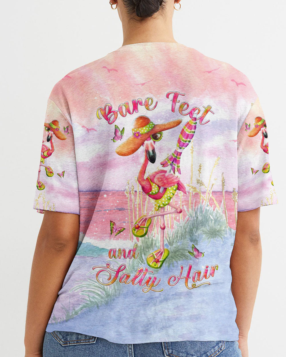 BLISSCORNERS BARE FEET AND SALTY HAIR FLAMINGO ALL OVER PRINT