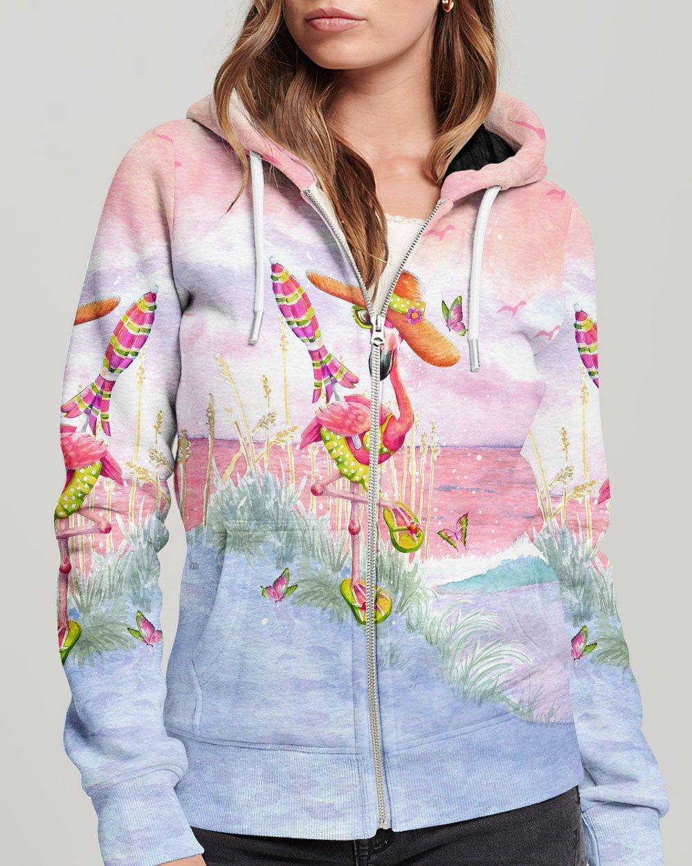 BLISSCORNERS BARE FEET AND SALTY HAIR FLAMINGO ALL OVER PRINT