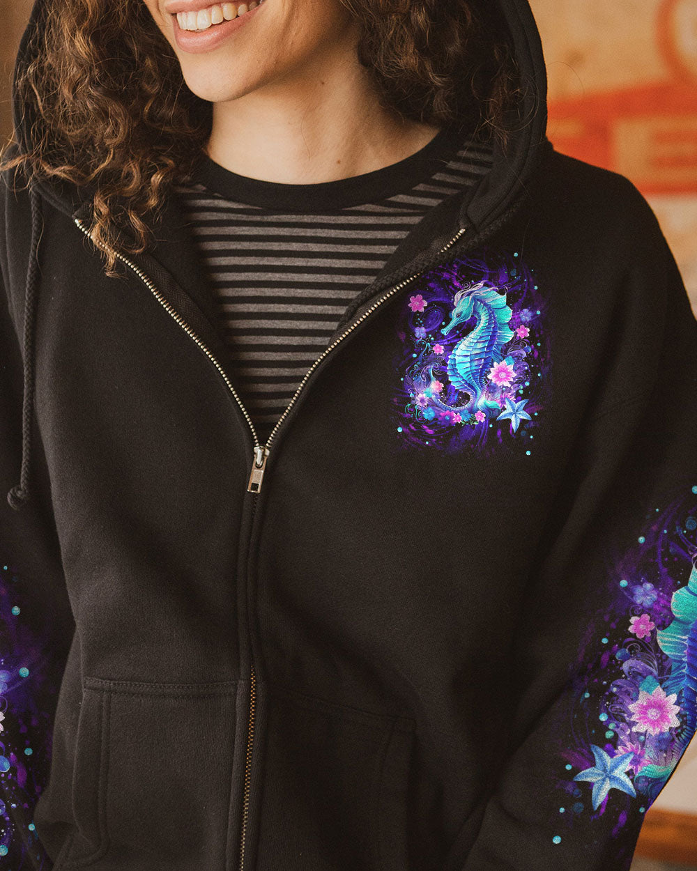 BLISSCORNERS SOME GIRLS ARE JUST BORN SEAHORSE ALL OVER PRINT