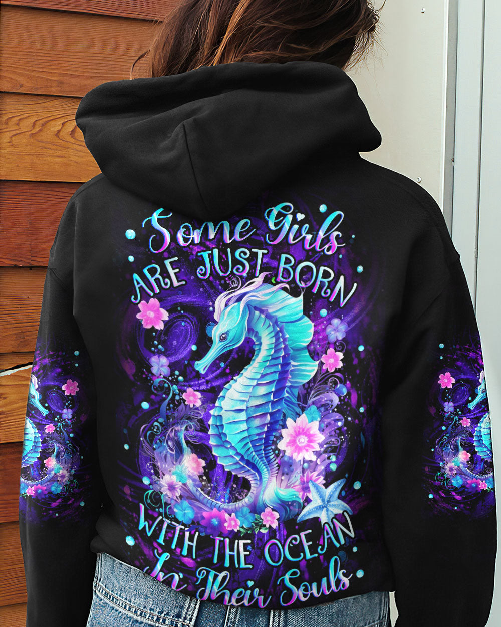 BLISSCORNERS SOME GIRLS ARE JUST BORN SEAHORSE ALL OVER PRINT