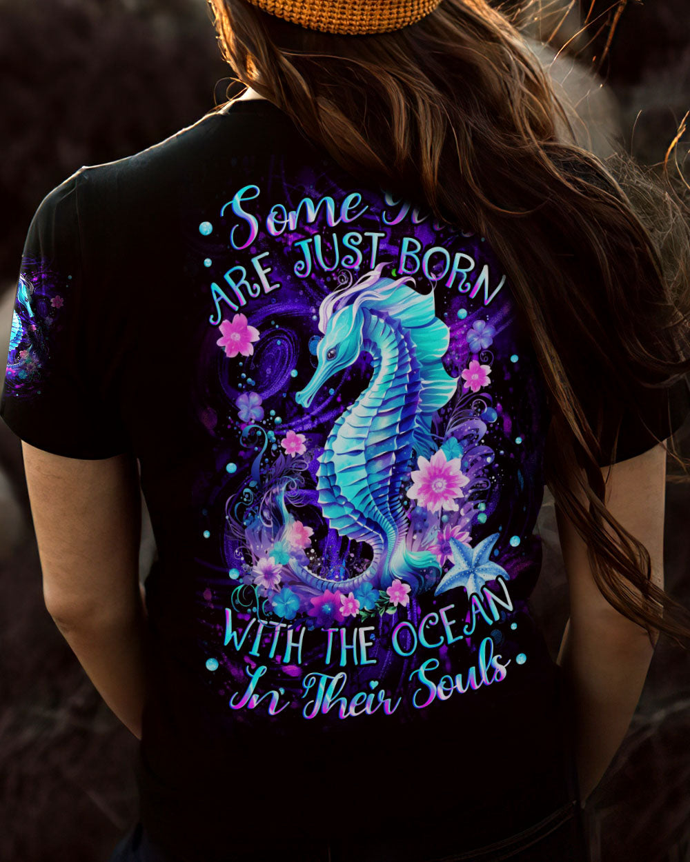 BLISSCORNERS SOME GIRLS ARE JUST BORN SEAHORSE ALL OVER PRINT