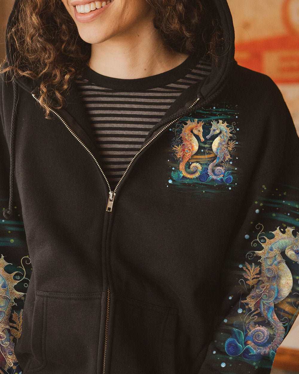 BLISSCORNERS SOME GIRLS ARE JUST BORN SEAHORSE ALL OVER PRINT