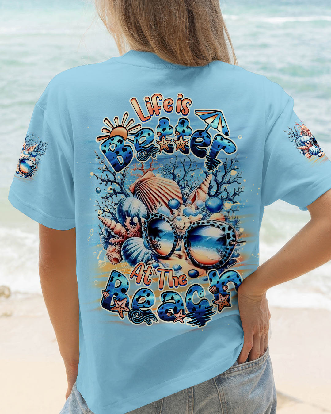 BLISSCORNERS LIFE IS BETTER AT THE BEACH ALL OVER PRINT