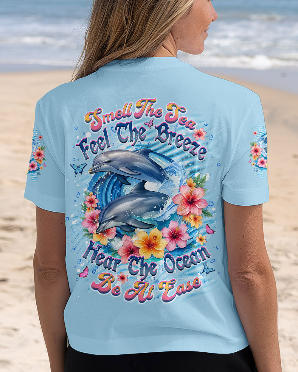 BLISSCORNERS SMELL THE SEA FEEL THE BREEZE DOLPHIN ALL OVER PRINT