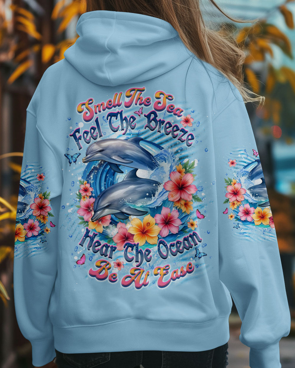 BLISSCORNERS SMELL THE SEA FEEL THE BREEZE DOLPHIN ALL OVER PRINT