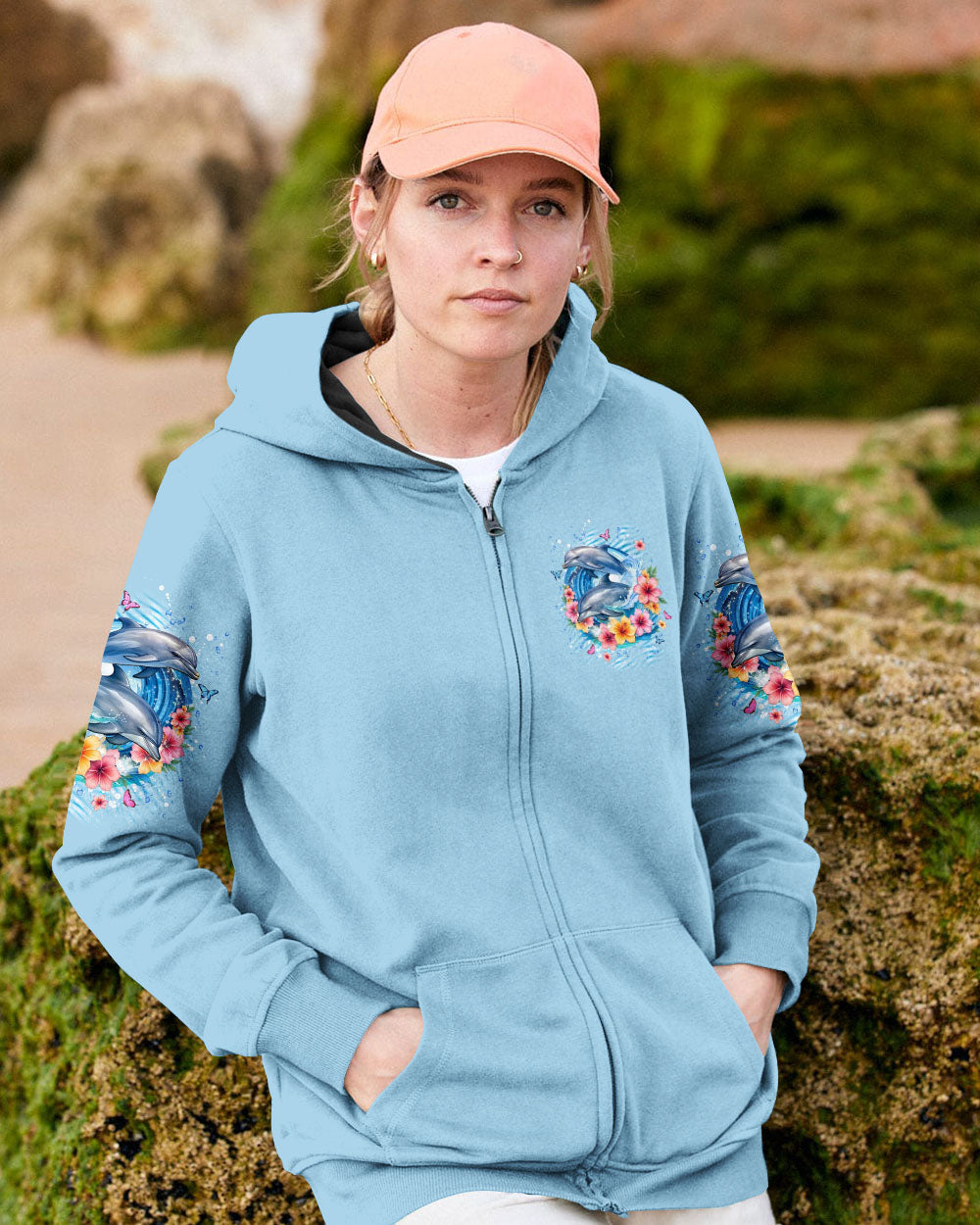 BLISSCORNERS SMELL THE SEA FEEL THE BREEZE DOLPHIN ALL OVER PRINT