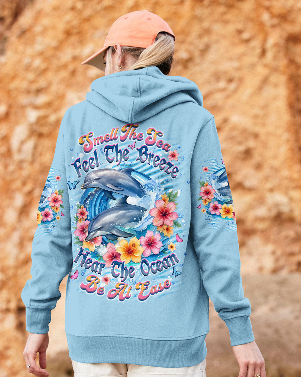 BLISSCORNERS SMELL THE SEA FEEL THE BREEZE DOLPHIN ALL OVER PRINT