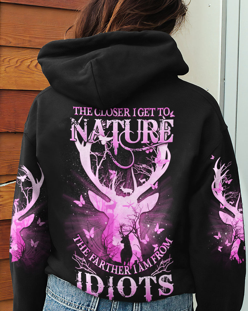 BLISSCORNERS THE CLOSER I GET TO NATURE DEER HUNTING ALL OVER PRINT