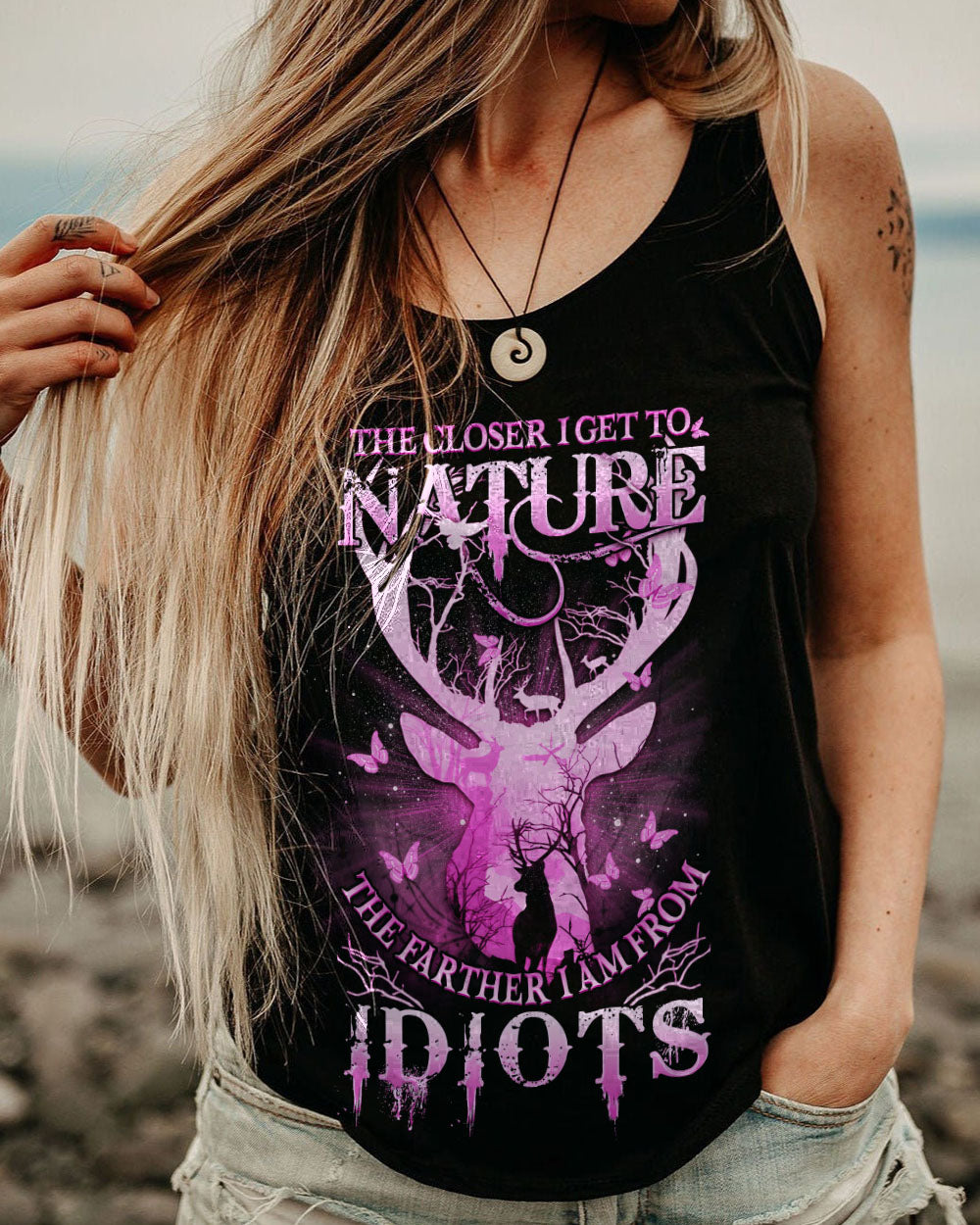 BLISSCORNERS THE CLOSER I GET TO NATURE DEER HUNTING ALL OVER PRINT