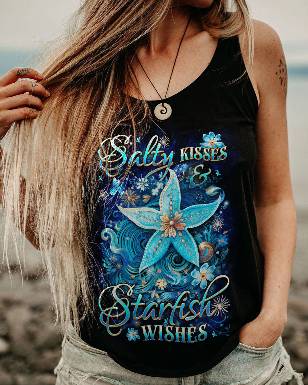 BLISSCORNERS SALTY KISSES AND STARFISH WISHES ALL OVER PRINT